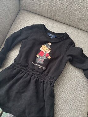 Ralph Lauren Black Knit Bear Graphic Dress